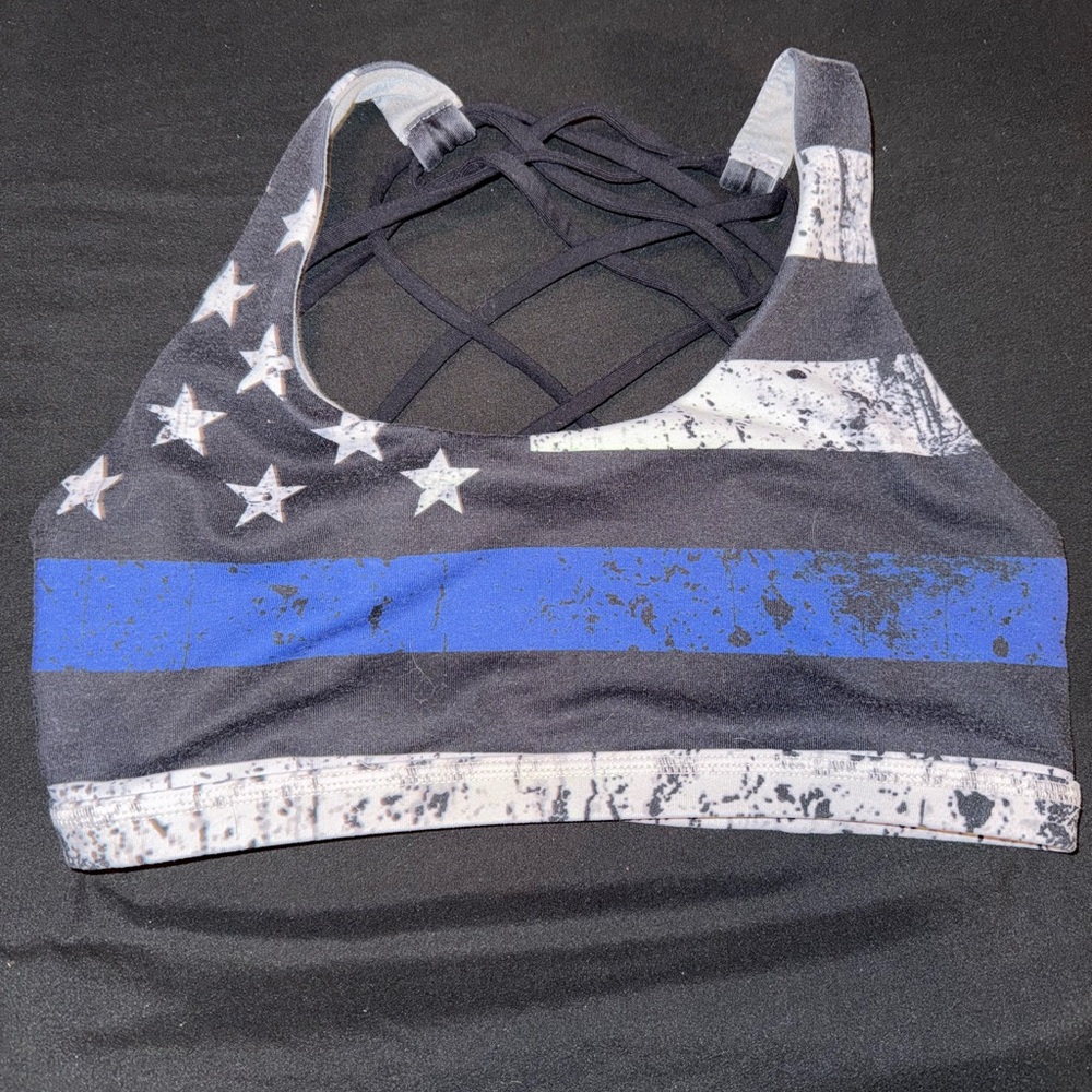 Born Primitive Black and Blue Racerback Sports Bra